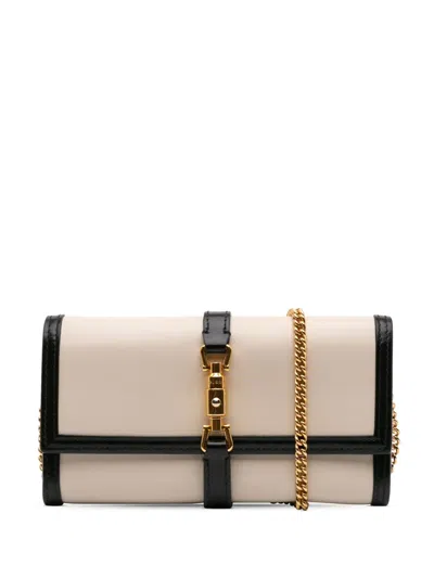 Pre-owned Gucci 2000-2015 Bicolor Calfskin Jackie 1961 Wallet On Chain Crossbody Bag