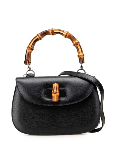 Pre-owned Gucci 2000-2015 Calfskin Bamboo Night Satchel