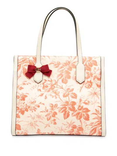 Pre-owned Gucci 2000-2015 Canvas Gg Ribbon Herbarium Tote Bag