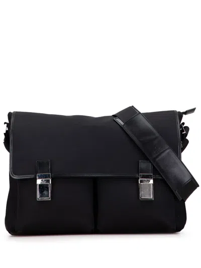 Pre-owned Gucci 2000-2015 Canvas Messenger Bag Crossbody Bag In Black