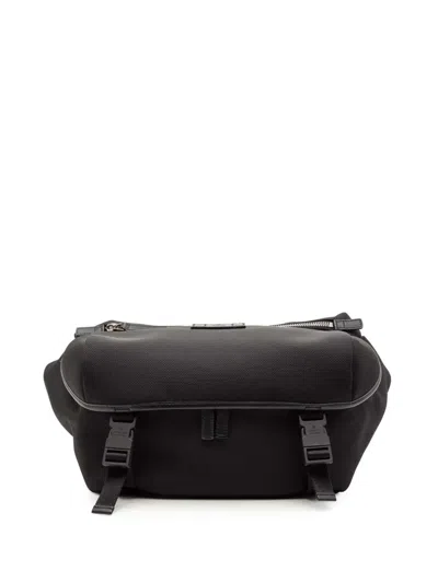 Pre-owned Gucci 2000-2015 Canvas Techno Web Belt Bag In Black