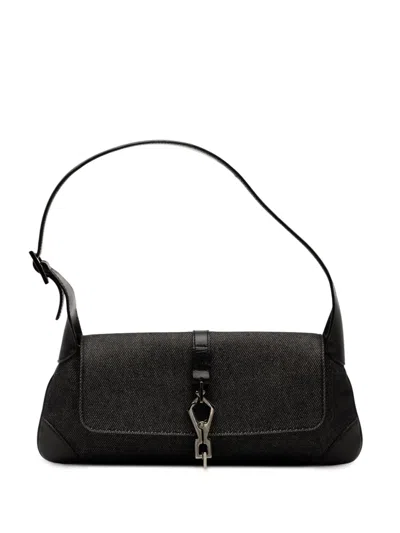 Pre-owned Gucci 2000-2015 Denim Jackie O Flap Hobo Bag In Gray