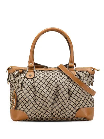 Pre-owned Gucci 2000-2015 Diamante Canvas Sukey Satchel