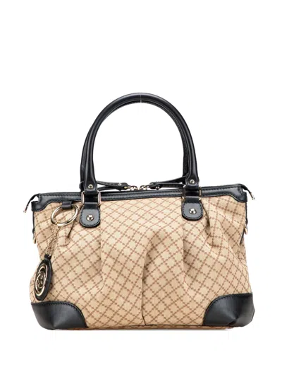 Pre-owned Gucci 2000-2015 Diamante Canvas Sukey Satchel
