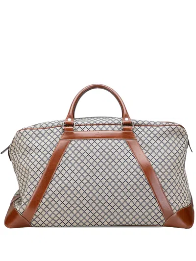 Pre-owned Gucci 2000-2015 Diamante Canvas Travel Bag In Brown