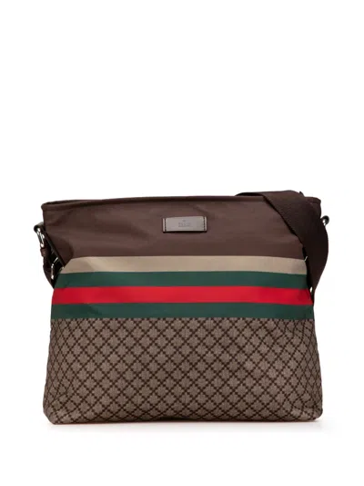 Pre-owned Gucci 2000-2015 Diamante Nylon Web Crossbody Bag