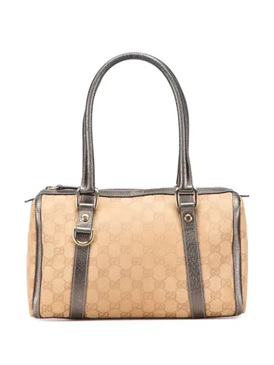Pre-owned Gucci 2000-2015 Gg Canvas Abbey D Ring Boston Bag In Brown