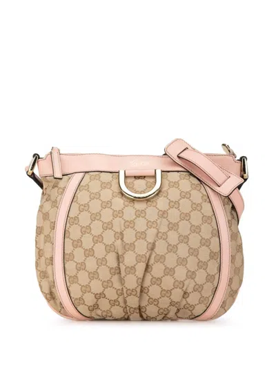 Pre-owned Gucci 2000-2015 Gg Canvas Abbey D Ring Crossbody Bag In 褐色