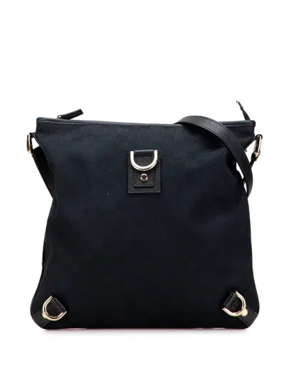 Pre-owned Gucci 2000-2015 Gg Canvas Abbey D Ring Crossbody Bag In Blue