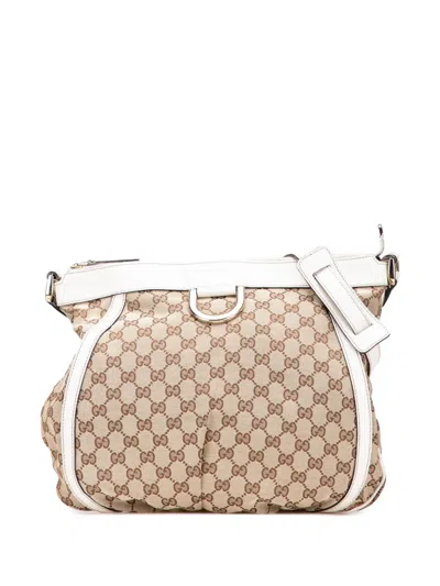 Pre-owned Gucci 2000-2015 Gg Canvas Abbey D Ring Crossbody Bag In Brown
