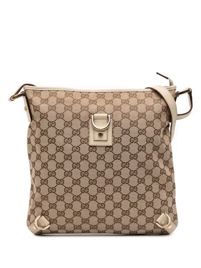Pre-owned Gucci 2000-2015 Gg Canvas Abbey D Ring Crossbody Bag In Brown
