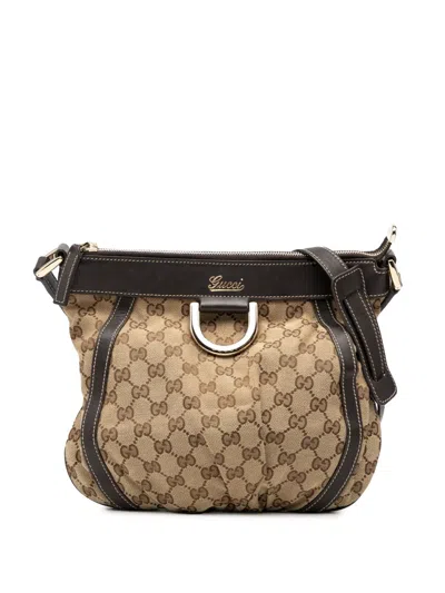 Pre-owned Gucci 2000-2015 Gg Canvas Abbey D Ring Crossbody Bag In Brown