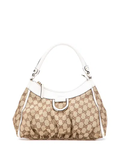 Pre-owned Gucci 2000-2015 Gg Canvas Abbey D Ring Handbag In Brown