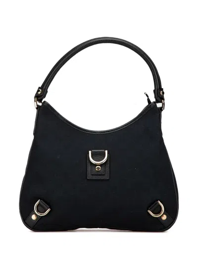 Pre-owned Gucci 2000-2015 Gg Canvas Abbey D Ring Shoulder Bag In Black