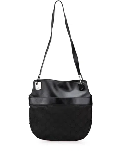 Pre-owned Gucci 2000-2015 Gg Canvas And Leather Shoulder Bag