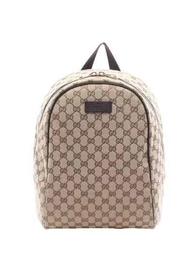 Pre-owned Gucci 2000-2015 Gg Canvas Backpack In Brown