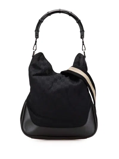 Pre-owned Gucci 2000-2015 Gg Canvas Bamboo Web Satchel