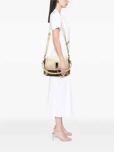 Pre-owned Gucci 2000-2015 Gg Canvas Bella Flap Satchel In Brown