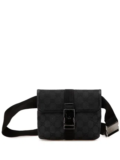 Pre-owned Gucci 2000-2015 Gg Canvas Belt Bag In 黑色