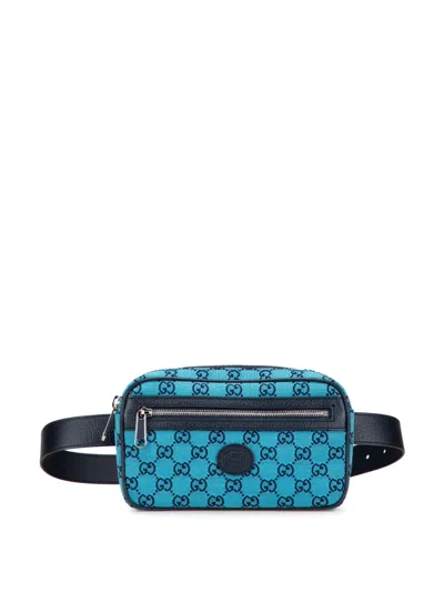 Pre-owned Gucci 2000-2015 Gg Canvas Belt Bag In Blue