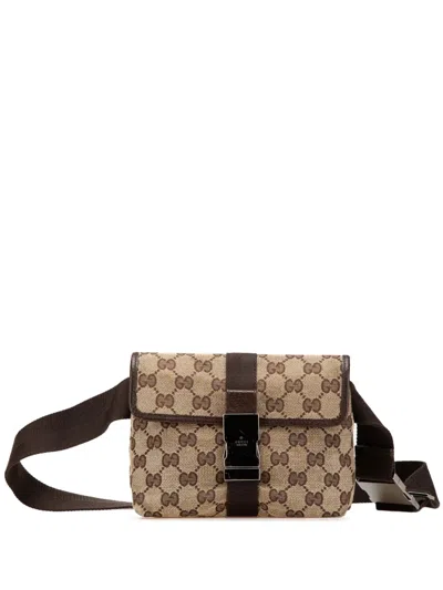 Pre-owned Gucci 2000-2015 Gg Canvas Belt Bag In Brown