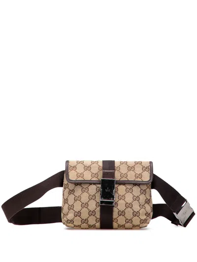 Pre-owned Gucci 2000-2015 Gg Canvas Belt Bag In Brown