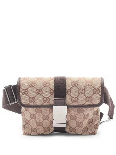 Pre-owned Gucci 2000-2015 Gg Canvas Belt Bag In Brown