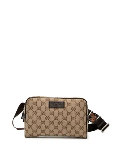 Pre-owned Gucci 2000-2015 Gg Canvas Belt Bag In Brown
