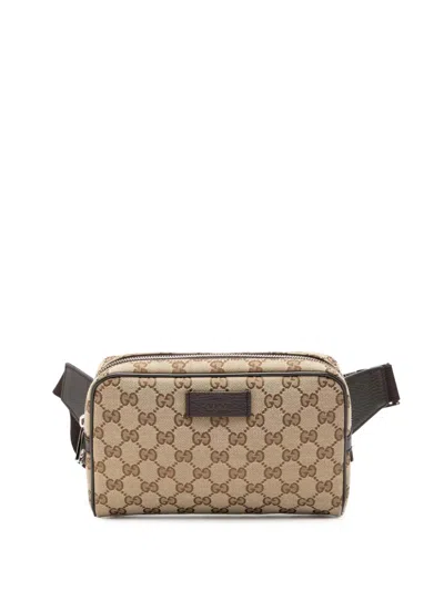 Pre-owned Gucci 2000-2015 Gg Canvas Belt Bag In Brown