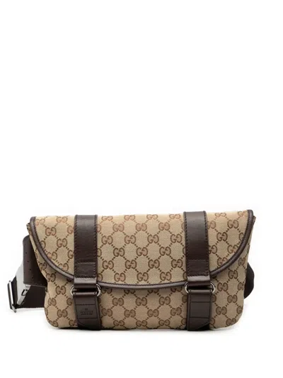Pre-owned Gucci 2000-2015 Gg Canvas Belt Bag In Brown