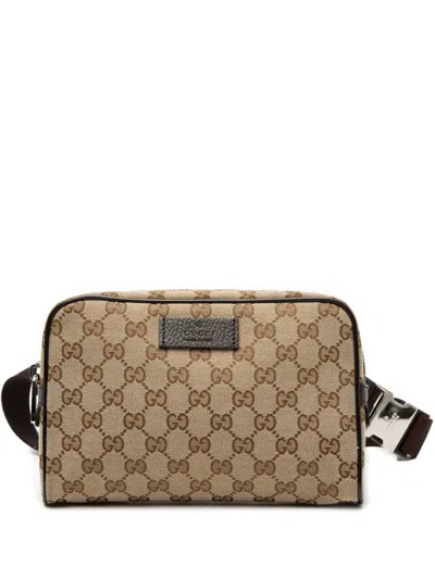 Pre-owned Gucci 2000-2015 Gg Canvas Belt Bag In Brown