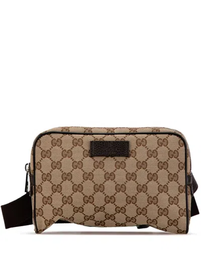 Pre-owned Gucci 2000-2015 Gg Canvas Belt Bag In Brown