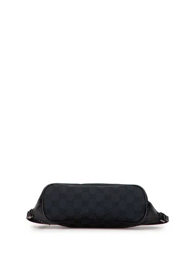 Pre-owned Gucci 2000-2015 Gg Canvas Boat Shoulder Bag In Black