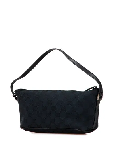 Pre-owned Gucci 2000-2015 Gg Canvas Boat Shoulder Bag In Blue