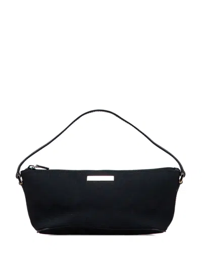 Pre-owned Gucci 2000-2015 Gg Canvas Boat Shoulder Bag In Blue