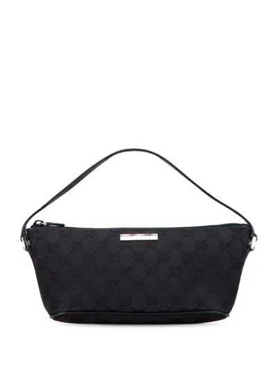 Pre-owned Gucci 2000-2015 Gg Canvas Boat Shoulder Bag In Blue