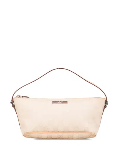 Pre-owned Gucci 2000-2015 Gg Canvas Boat Shoulder Bag In Brown