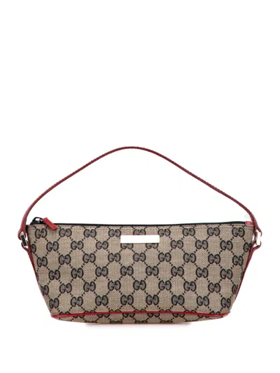 Pre-owned Gucci 2000-2015 Gg Canvas Boat Shoulder Bag In Brown