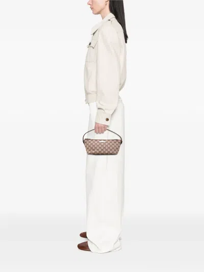 Pre-owned Gucci 2000-2015 Gg Canvas Boat Shoulder Bag In Brown