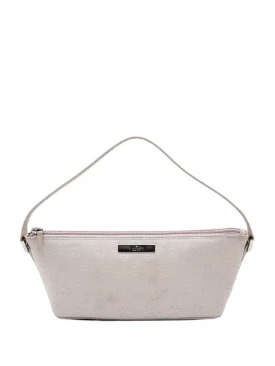 Pre-owned Gucci 2000-2015 Gg Canvas Boat Shoulder Bag In Purple