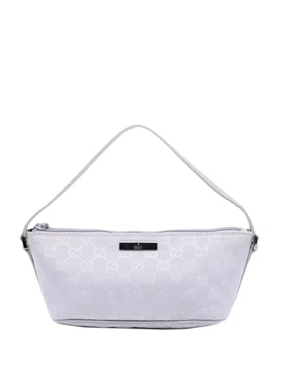 Pre-owned Gucci 2000-2015 Gg Canvas Boat Shoulder Bag In Purple