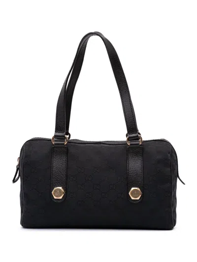 Pre-owned Gucci 2000-2015 Gg Canvas Charmy Boston Bag In Black