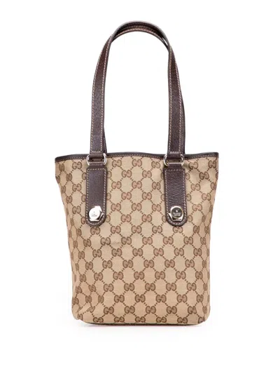 Pre-owned Gucci 2000-2015 Gg Canvas Charmy Shoulder Bag In Brown