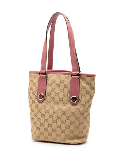 Pre-owned Gucci 2000-2015 Gg Canvas Charmy Tote Bag In Brown