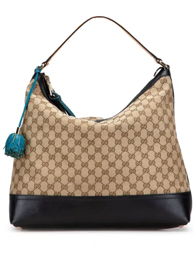 Pre-owned Gucci 2000-2015 Gg Canvas Cheer Hobo Bag In Brown