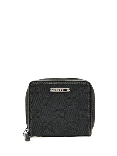 Pre-owned Gucci 2000-2015 Gg Canvas Coin Pouch In Black