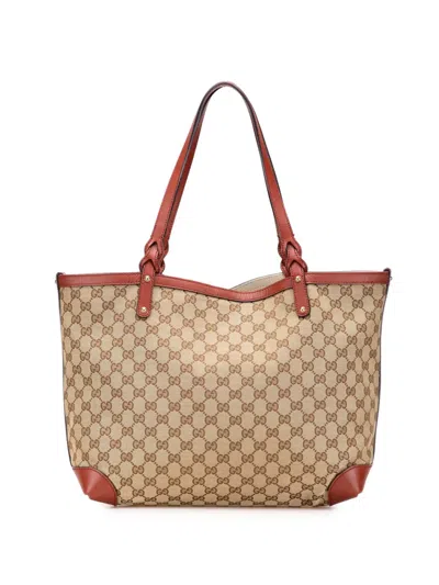 Pre-owned Gucci 2000-2015 Gg Canvas Craft Tote Bag In Brown