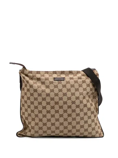 Pre-owned Gucci 2000-2015 Gg Canvas Crossbody Bag In Brown