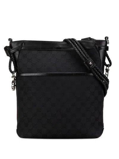 Pre-owned Gucci 2000-2015 Gg Canvas Crossbody Bag In Black