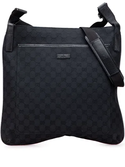 Pre-owned Gucci 2000-2015 Gg Canvas Crossbody Bag In Black